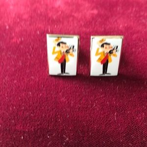 Cameraman Vintage Enameled Cuff Links
